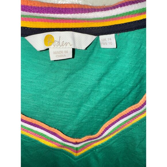 BODEN Beatrice Jersey Top Size 10 Green Womens Classic Basic - Picture 4 of 4